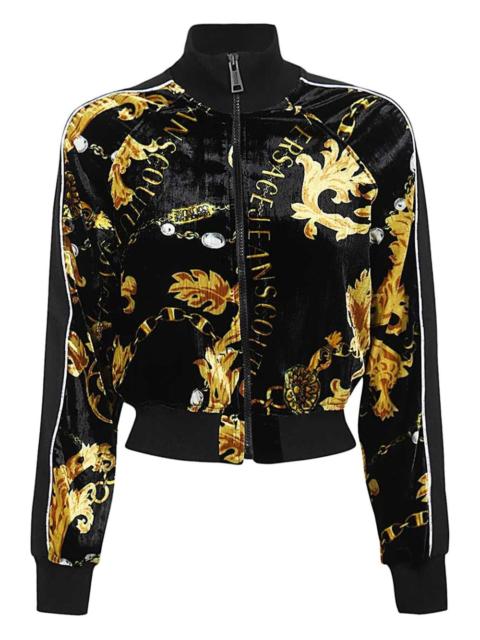 VERSACE JEANS COUTURE baroque-print velvet jacket