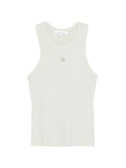 Maison Kitsuné rib-knit logo-patch tank top