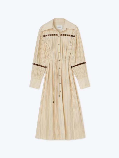 Nanushka MARAH - Pleated shirt dress - Creme