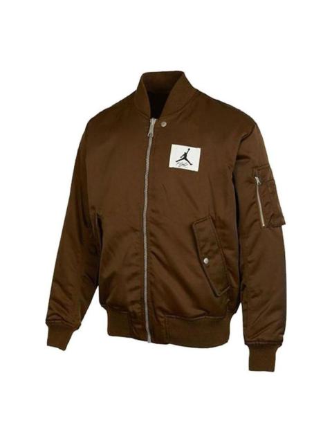 Jordan Air Jordan Logo Patch Baseball Collar Jacket 'Kahki' DQ7345-385