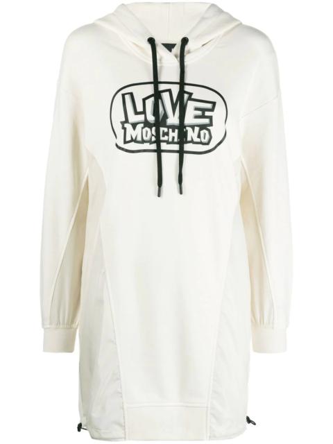 Moschino logo-print hooded dress