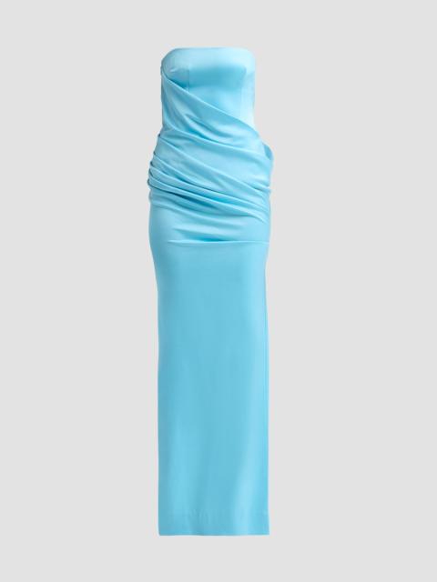 ALEX PERRY Women's Strapless Drape Longline Corset Column Gown - Aqua
