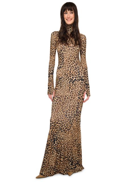 NORMA KAMALI LONG SLEEVE TURTLE FISHTAIL GOWN