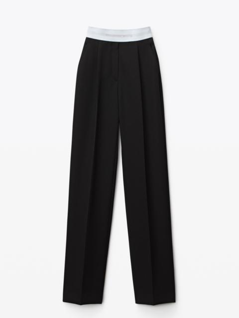 HIGH-WAISTED PLEATED TROUSER IN TWILL