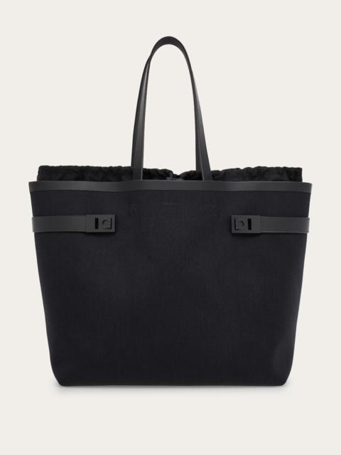 FERRAGAMO TOTE BAG WITH GANCINI BUCKLES (L)
