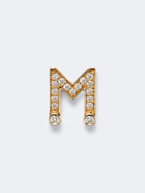 SOPHIE BILLE BRAHE Initial Petite M 18kt gold single earring with diamonds