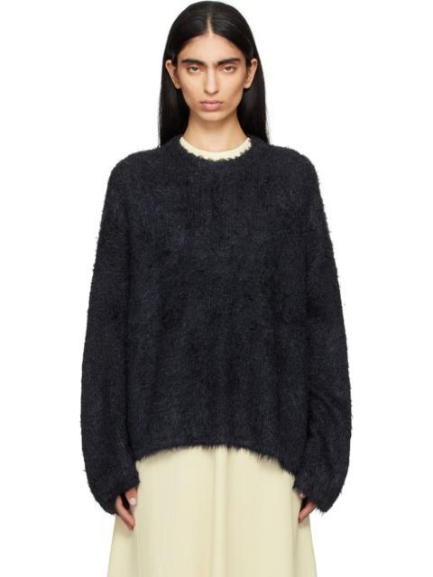 TOTEME Black Boxy Silk Knit Sweater