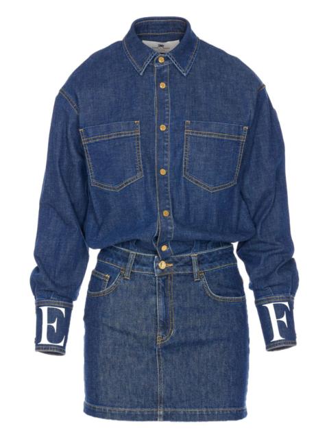 ELISABETTA FRANCHI snap-button denim mini dress