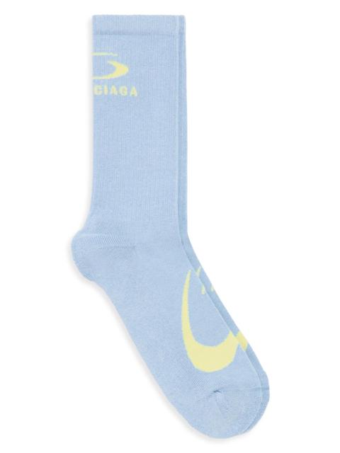 BALENCIAGA Men's Loop Sports Icon Socks - Blue Yellow
