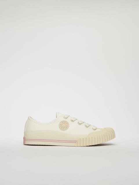 Acne Studios Logo-patch canvas sneakers ivory white