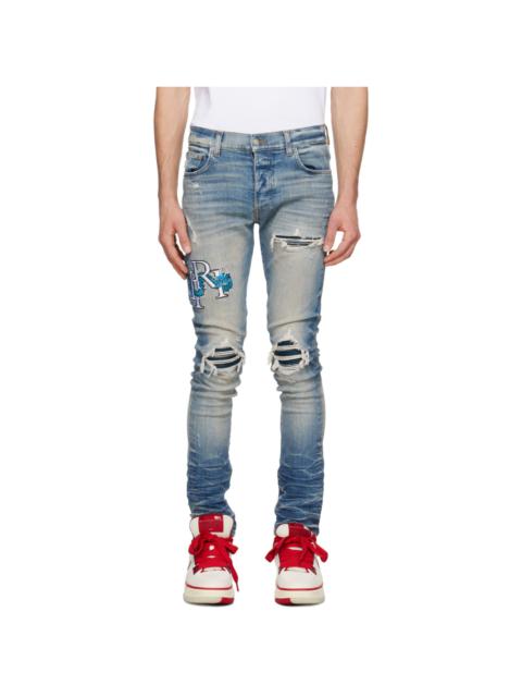 Blue MX1 Embroidered Jeans