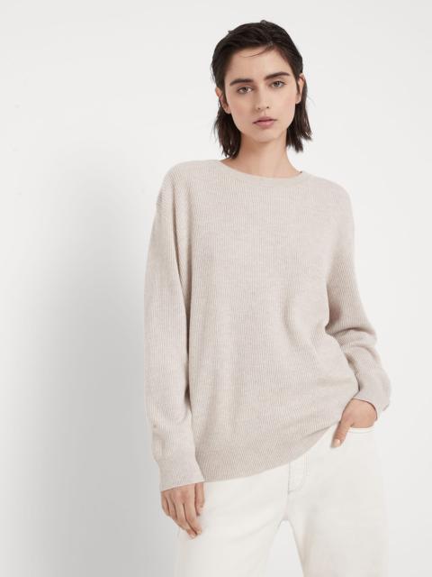 Brunello Cucinelli Cashmere English rib sweater with monili