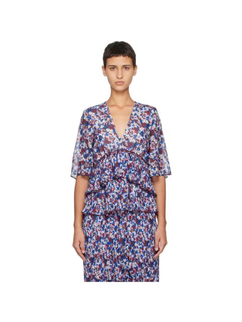 GANNI Multicolor Pleated Blouse