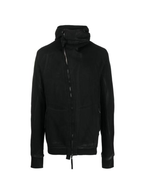 zip-up hooded jacket