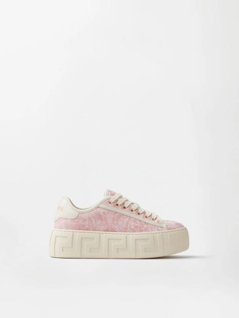 VERSACE Greca Jacquard Canvas Platform Sneakers