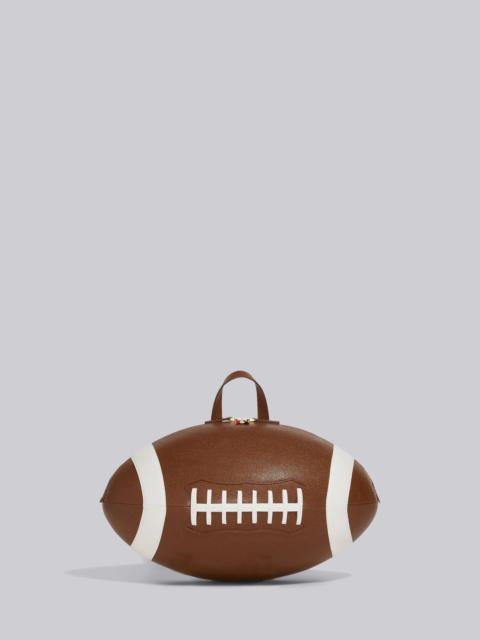 Thom Browne Brown Pebble Grain Leather Football Backpack