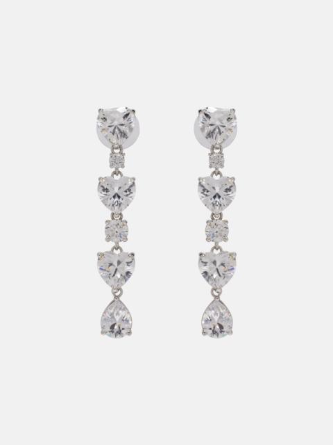 self-portrait Tiered embellished earrings
