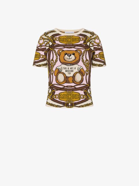 Moschino MILITARY TEDDY SCARF KNIT TOP