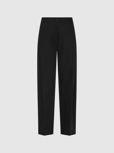 ST. AGNI Wool Button Front Pleat Pants - Black