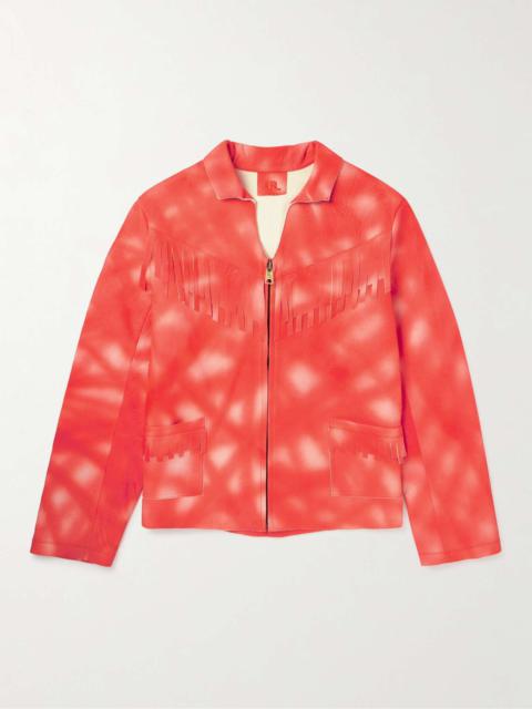 ERL Fringed Garment-Dyed Leather Jacket
