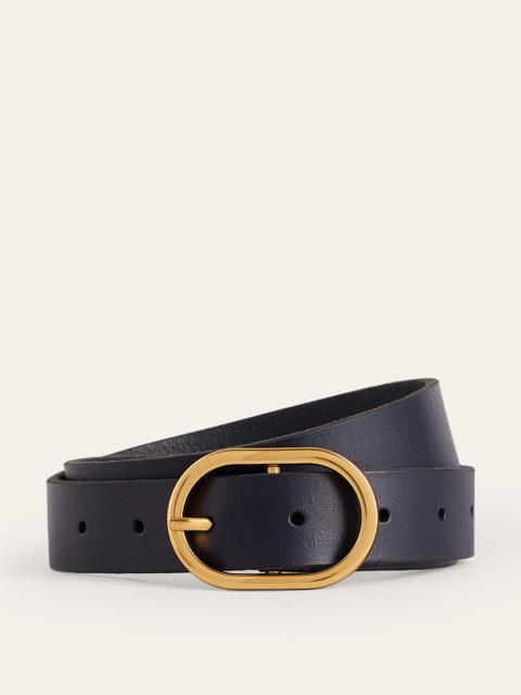 BODEN Classic Leather Belt-Navy