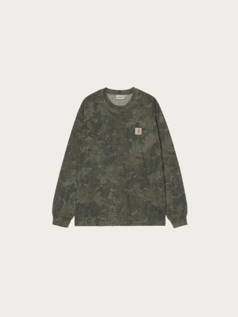 Carhartt L/S Camo Combi T-Shirt - Green/Olive Garment Dyed