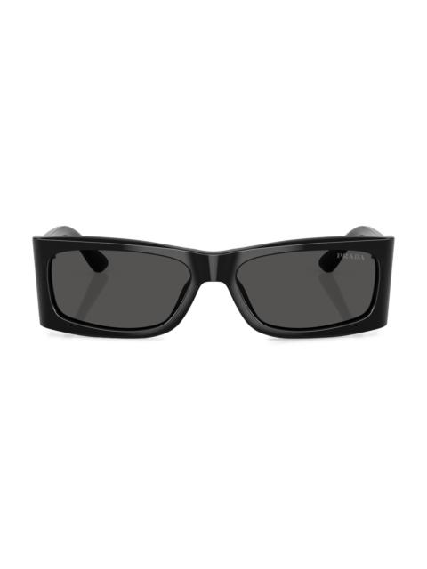 Prada Men's 56MM Rectangular Sunglasses - Black