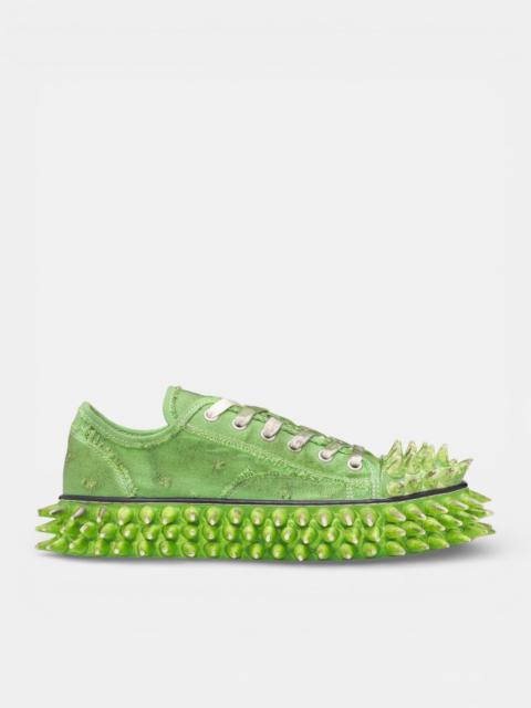 doublet Green Canvas Spiky Sneakers
