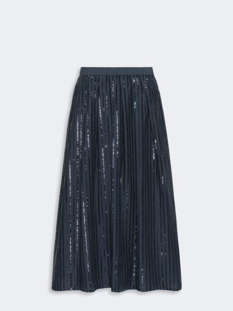 WEEKEND Max Mara FIORDI Sequin-embroidered cotton skirt - NAVY