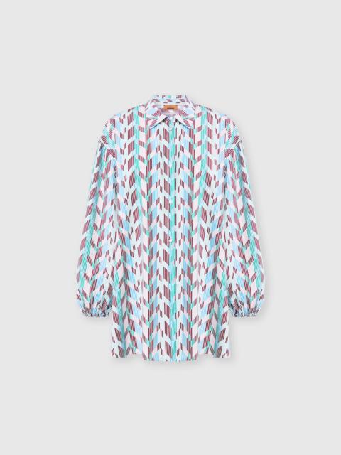Shirt in printed cotton poplin