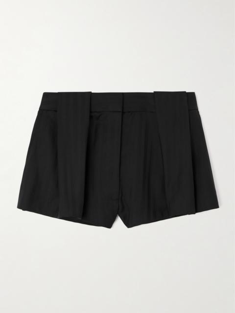 Stella McCartney Pleated Wool-jacquard Shorts