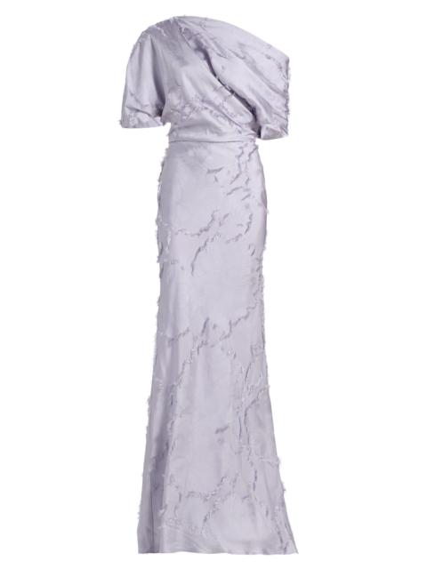 AMSALE Women's Satin One-Shoulder Gown - Lilac