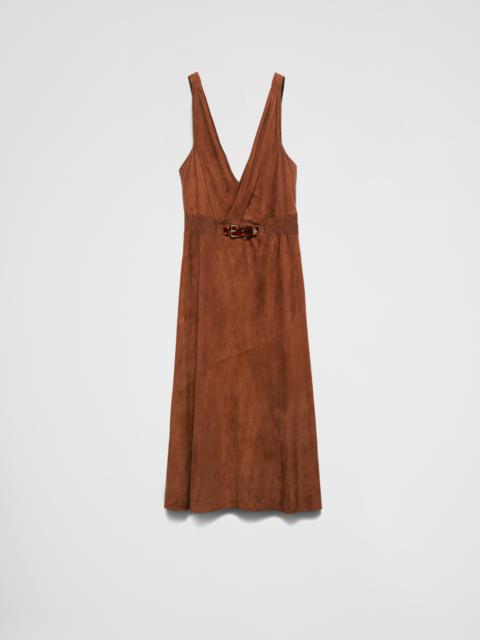 Prada Sleeveless suede dress