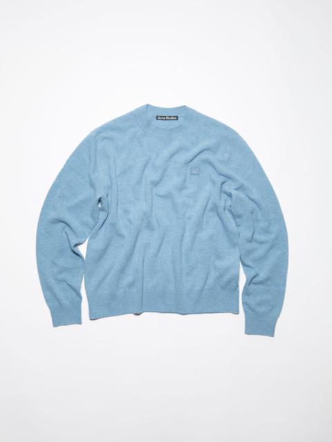 Crew neck knit jumper - Steel blue melange