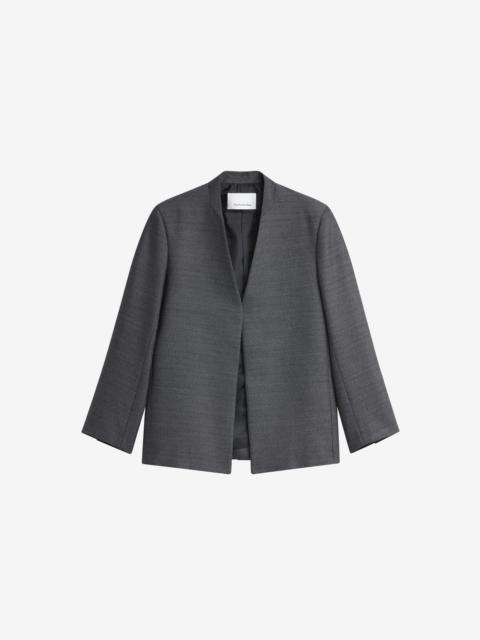 The Frankie Shop Trevis Collarless Blazer - Black Melange
