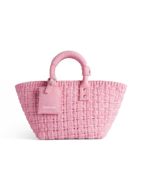 BALENCIAGA Women's Bistro Xs Basket With Strap In Sponge Fabric in Pink