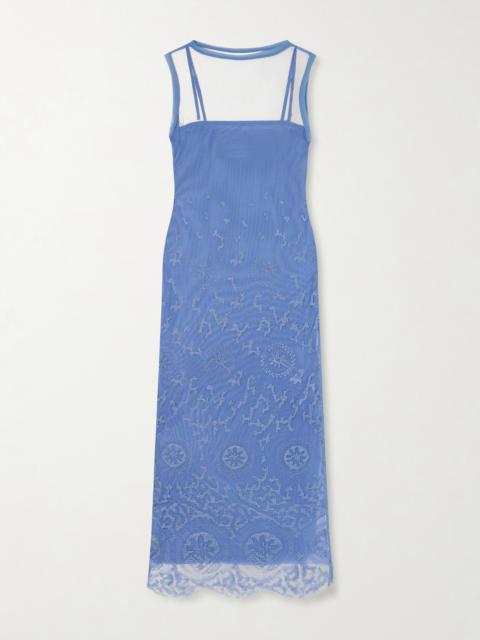 SIR. Leif Embroidered Tulle Midi Dress
