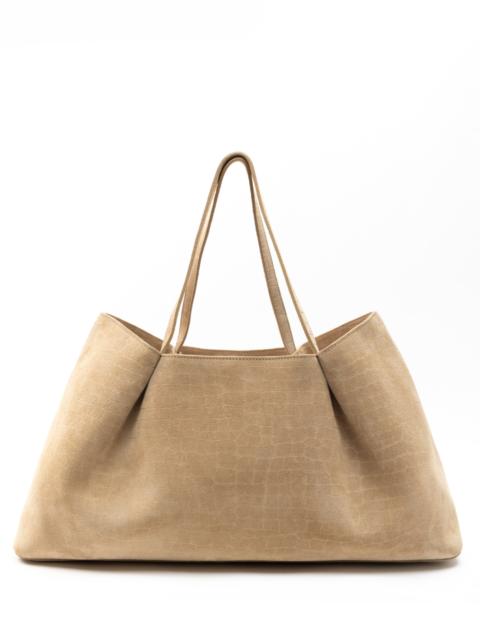 Elleme Dimple Tote Croco Suede Beige