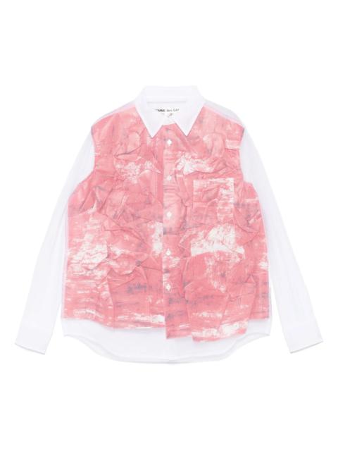 Comme Des Garçons Nylon Tulle X Paper Print Blouse
