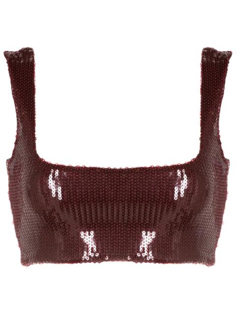 GALVAN Beating Heart sequinned cropped top