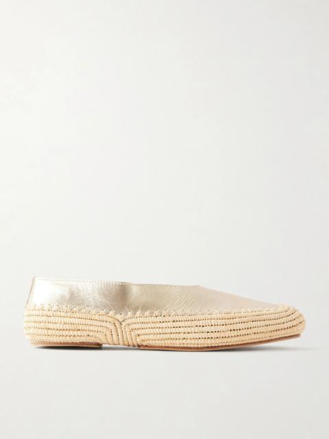 GABRIELA HEARST Strength Suede And Raffia Ballet Flats