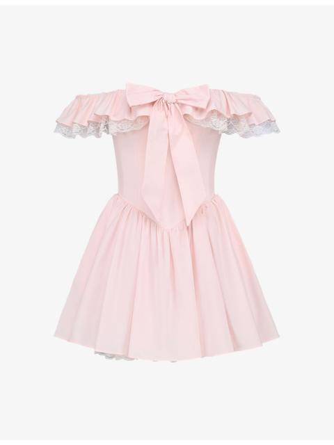 House of CB Jaide Off-The-Shoulder Stretch-Cotton Mini Dress