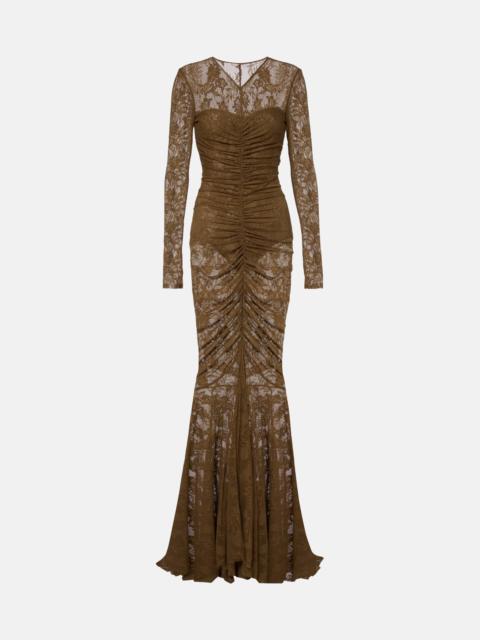 NORMA KAMALI Ruched lace gown