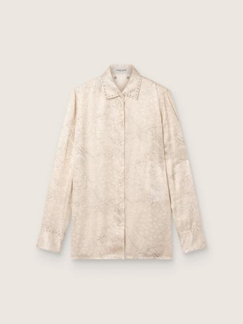 Golden Goose Women's shirt in ivory silk blend satin with print