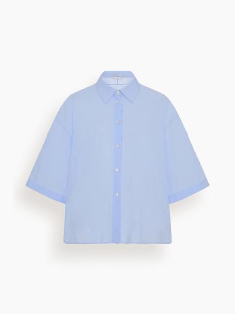Another Tomorrow Voile Short Sleeve Shirt in Sky