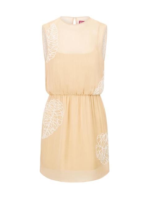 STAUD Women's Amelie Leaf Embroidered Minidress - Sandy Palm