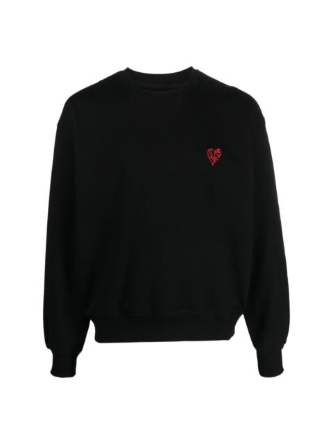 logo-embroidered oversized jumper