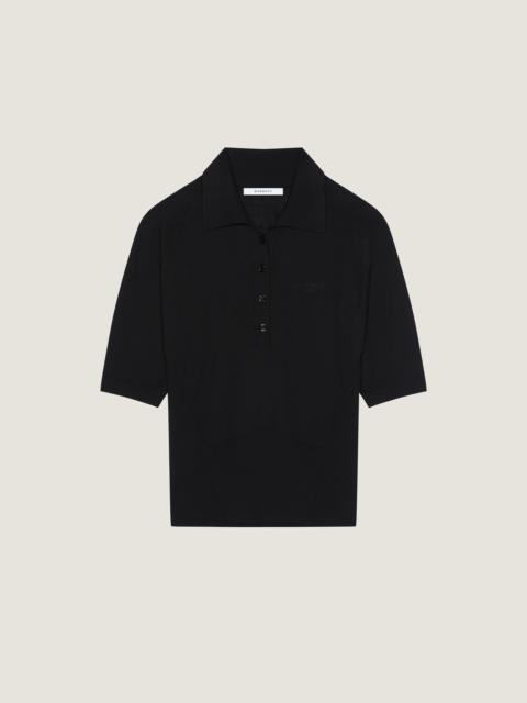 Givenchy CROPPED POLO IN SECOND SKIN EFFECT KNIT