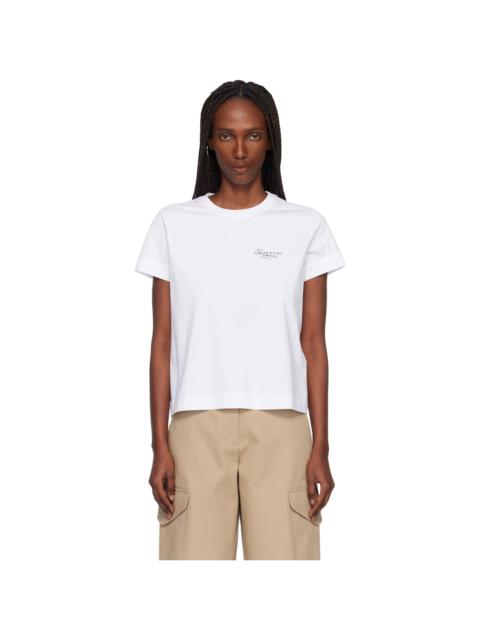 White Cotton 'GIVENCHY' Stamp Print T-shirt