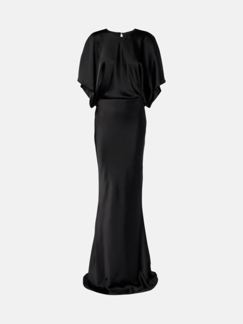 Obie draped satin gown